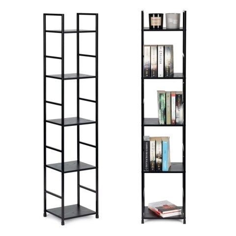 REGAŁ NA KSIĄŻKI ARCADIA, 5 PÓŁEK, LOFT, INDUSTRIALNY, DO SALONU, SZAFKA