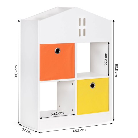 REGAŁ SZAFKA PÓŁKA NA KSIĄŻKI, BIAŁY, DOMEK, DO POKOJU, CUSTODIA, 90 CM
