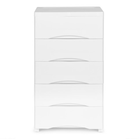 REGAŁ FACILITAS, BIAŁY, SZAFKA, DO ŁAZIENKI, SALONU, 5 SZUFLAD, 75CM, PÓŁKA