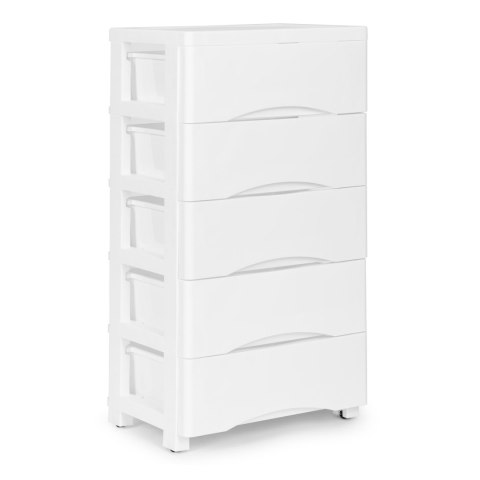 REGAŁ FACILITAS, BIAŁY, SZAFKA, DO ŁAZIENKI, SALONU, 5 SZUFLAD, 75CM, PÓŁKA