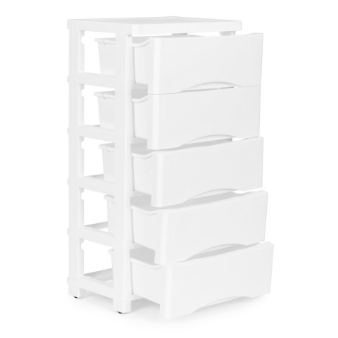REGAŁ FACILITAS, BIAŁY, SZAFKA, DO ŁAZIENKI, SALONU, 5 SZUFLAD, 75CM, PÓŁKA