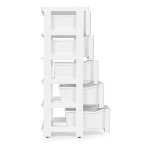 REGAŁ FACILITAS, BIAŁY, SZAFKA, DO ŁAZIENKI, SALONU, 5 SZUFLAD, 75CM, PÓŁKA