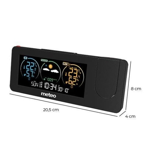 STACJA POGODOWA AURA, PROJEKTOR, BAROMETR, ZEGAR DCF, CZUJNIK BEZPRZEWODOWY