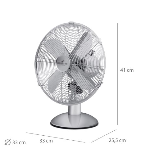 WENTYLATOR BIURKOWY AURA, WIATRAK, METALOWY, 33CM, 45W, 3 BIEGI, OSCYLACJA