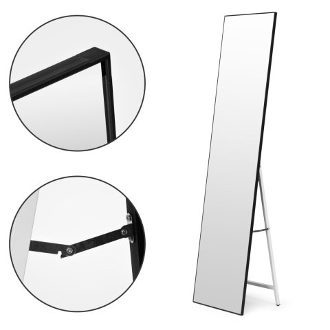 LUSTRO STOJĄCE AETHEL 160X40 CM, CZARNA RAMA, LOFT, MODERN HOME, GARDEROBA