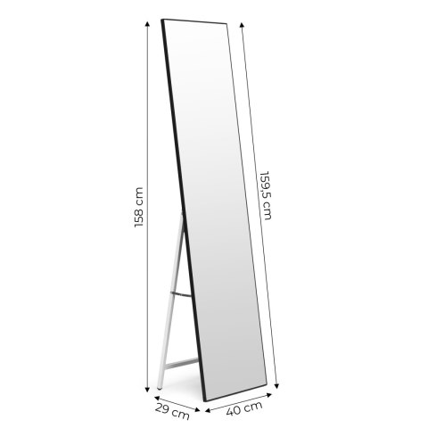 LUSTRO STOJĄCE AETHEL 160X40 CM, CZARNA RAMA, LOFT, MODERN HOME, GARDEROBA