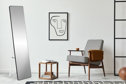 LUSTRO STOJĄCE CLARUS, CZARNE, 148X38,5 CM, RAMA, GARDEROBA, PRZEDPOKÓJ