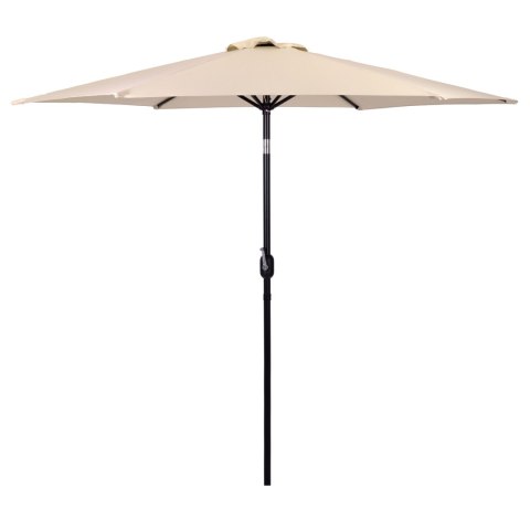 PARASOL OGRODOWY 270CM, SKOŚNY, Z KORBĄ, TILT, BEŻOWY, TARASOWY, UMBRELLO