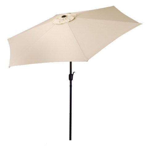 PARASOL OGRODOWY 270CM, SKOŚNY, Z KORBĄ, TILT, BEŻOWY, TARASOWY, UMBRELLO