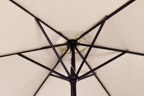 PARASOL OGRODOWY 270CM, SKOŚNY, Z KORBĄ, TILT, BEŻOWY, TARASOWY, UMBRELLO