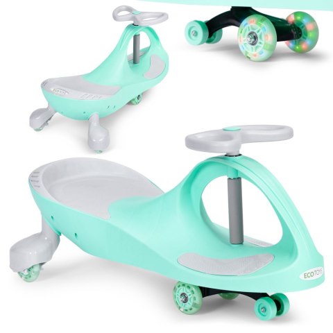 JEŹDZIK GRAWITACYJNY VELOCITA, ECOTOYS, ŚWIECĄCE KOŁA LED, KAUCZUK, ZIELONY