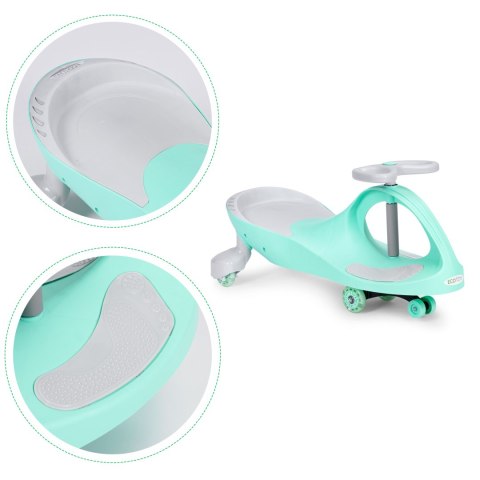 JEŹDZIK GRAWITACYJNY VELOCITA, ECOTOYS, ŚWIECĄCE KOŁA LED, KAUCZUK, ZIELONY