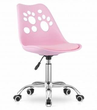 KRZESŁO MODULUS, NOWOCZESNE, DO SALONU, JADALNI, EKOSKÓRA, RÓŻOWE, GLAMOUR