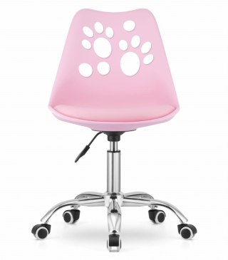KRZESŁO MODULUS, NOWOCZESNE, DO SALONU, JADALNI, EKOSKÓRA, RÓŻOWE, GLAMOUR