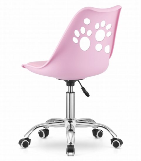 KRZESŁO MODULUS, NOWOCZESNE, DO SALONU, JADALNI, EKOSKÓRA, RÓŻOWE, GLAMOUR