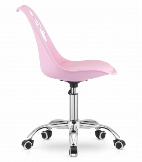 KRZESŁO MODULUS, NOWOCZESNE, DO SALONU, JADALNI, EKOSKÓRA, RÓŻOWE, GLAMOUR