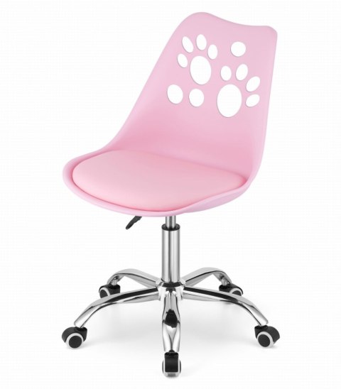 KRZESŁO MODULUS, NOWOCZESNE, DO SALONU, JADALNI, EKOSKÓRA, RÓŻOWE, GLAMOUR