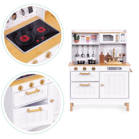 KUCHNIA DLA DZIECI CUCINA, ECOTOYS, ŚWIATŁO, DŹWIĘK, METALOWE AKCESORIA