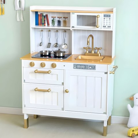 KUCHNIA DLA DZIECI CUCINA, ECOTOYS, ŚWIATŁO, DŹWIĘK, METALOWE AKCESORIA