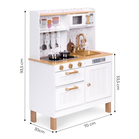 KUCHNIA DLA DZIECI CUCINA, ECOTOYS, ŚWIATŁO, DŹWIĘK, METALOWE AKCESORIA