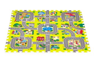 Mata piankowa dla dzieci miasto 9 elementów 90,5x90,5 cm IPLAY