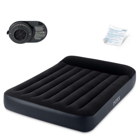 MATERAC DMUCHANY 2-OSOBOWY INTEX ALVEO, POMPKA ELEKTRYCZNA, 203X152X25 CM