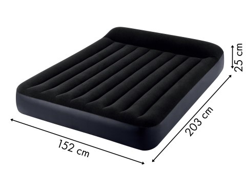 MATERAC DMUCHANY 2-OSOBOWY INTEX ALVEO, POMPKA ELEKTRYCZNA, 203X152X25 CM