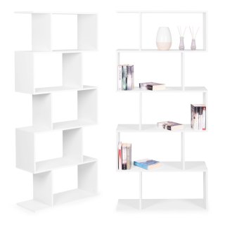 REGAŁ NEXUS, 5 PÓŁEK, BIAŁY, NA KSIĄŻKI, DO SALONU, BIUROWY, SZAFKA, LOFT