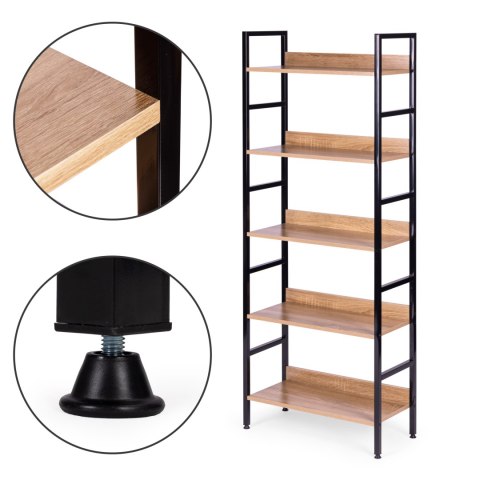 REGAŁ STRUKTURA, LOFT, INDUSTRIALNY, NA KSIĄŻKI, 5 PÓŁEK, DO SALONU, 160 CM