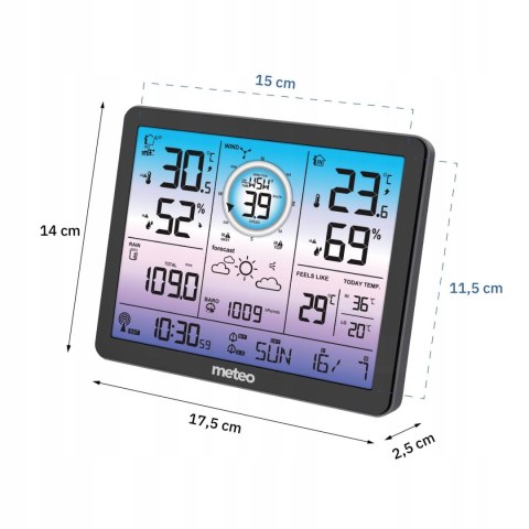 STACJA POGODOWA CLIMADA, BEZPRZEWODOWA, BAROMETR, WIATR, OPADY, SOLAR, DCF