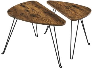 STOLIK KAWOWY ŁAWA RUSTIQUE, LOFT, ZESTAW, DO SALONU, CZARNY, DĄB, 60 CM