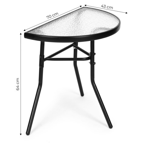 STOLIK KAWOWY OGRODOWY AZZURRO, ŁAWA, STÓŁ, LOFT, CZARNY, DO SALONU, 70 CM