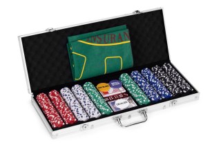 ZESTAW DO POKERA CASINO, 500 ŻETONÓW, WALIZKA, BLACKJACK, KARTY, KOŚCI, GRY