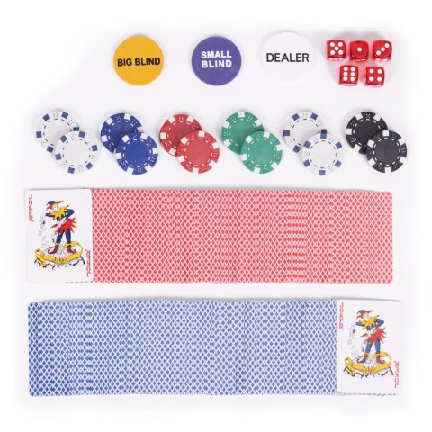 ZESTAW DO POKERA CASINO, 500 ŻETONÓW, WALIZKA, BLACKJACK, KARTY, KOŚCI, GRY
