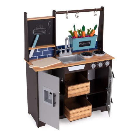 KUCHNIA DREWNIANA DLA DZIECI CULINARE, AKCESORIA, DŹWIĘKI, WARZYWA, ECOTOYS