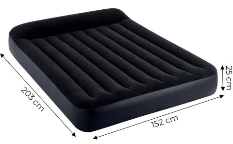 MATERAC DMUCHANY INTEX VILA, DWUOSOBOWY, WELUROWY, 203X152X25 CM, ZAGŁÓWEK