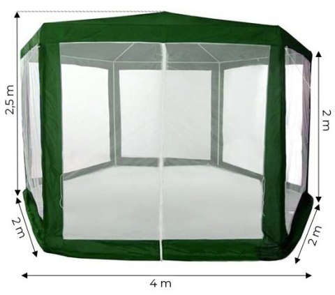 PAWILON OGRODOWY AEGIS, NAMIOT 2X2X2 M, 6 ŚCIAN, MOSKITIERA, WODOODPORNY