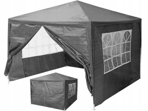 PAWILON NAMIOT OGRODOWY 3X3M SOLARE, 4 ŚCIANY, SZARY, WODOODPORNY, ALTANA