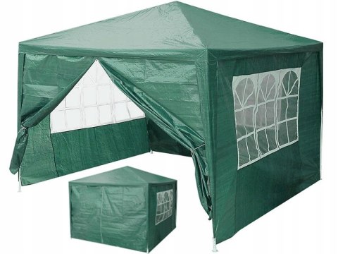 PAWILON NAMIOT OGRODOWY 3X3 PORTICO, 4 ŚCIANY, OKNA, WODOODPORNY, ZIELONY
