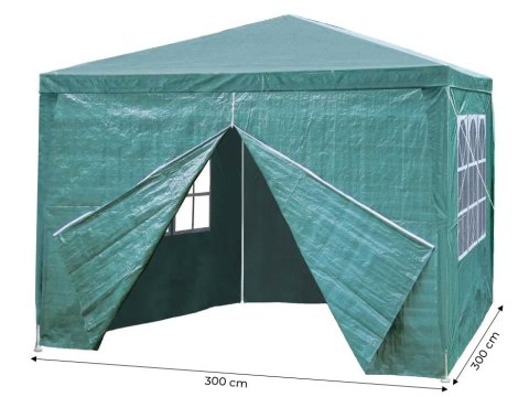 PAWILON NAMIOT OGRODOWY 3X3 PORTICO, 4 ŚCIANY, OKNA, WODOODPORNY, ZIELONY