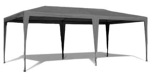 PAWILON NAMIOT OGRODOWY 3X6 M, AETHEL, 6 ŚCIAN, SZARY, OKNA, WODOODPORNY