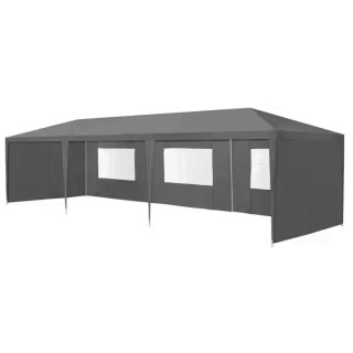 PAWILON NAMIOT OGRODOWY 3X9M ALPINA, SZARY, 8 ŚCIAN, OKNA, WODOODPORNY