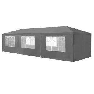 PAWILON NAMIOT OGRODOWY 3X9M ALPINA, SZARY, 8 ŚCIAN, OKNA, WODOODPORNY