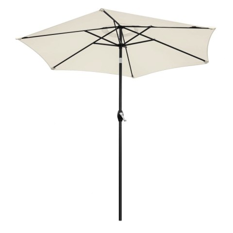 PARASOL OGRODOWY MACHINA, 210CM, BEŻOWY, SKŁADANY, NA TARAS, KORBKA, UV