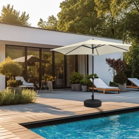 PARASOL OGRODOWY MACHINA, 210CM, BEŻOWY, SKŁADANY, NA TARAS, KORBKA, UV