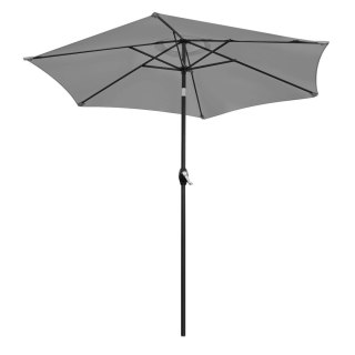 PARASOL OGRODOWY MACHINA, 210CM, SKŁADANY, Z KORBKĄ, REGULOWANY, SZARY, UV
