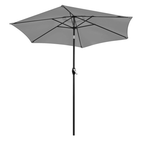 PARASOL OGRODOWY MACHINA, 210CM, SKŁADANY, Z KORBKĄ, REGULOWANY, SZARY, UV