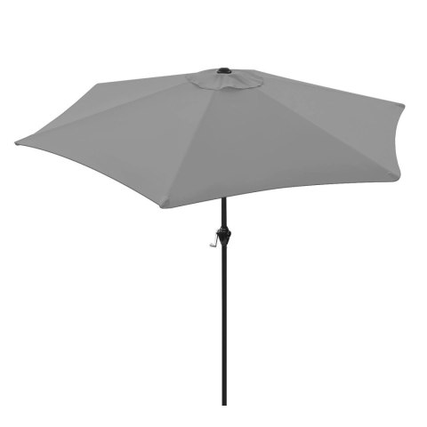 PARASOL OGRODOWY MACHINA, 210CM, SKŁADANY, Z KORBKĄ, REGULOWANY, SZARY, UV