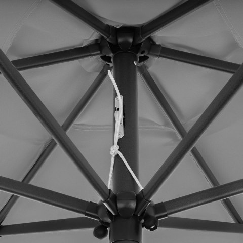 PARASOL OGRODOWY MACHINA, 210CM, SKŁADANY, Z KORBKĄ, REGULOWANY, SZARY, UV
