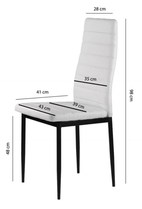 KRZESŁA AURAE 4X DO SALONU, JADALNI, KUCHNI, TAPICEROWANE, EKOSKÓRA, CZARNE